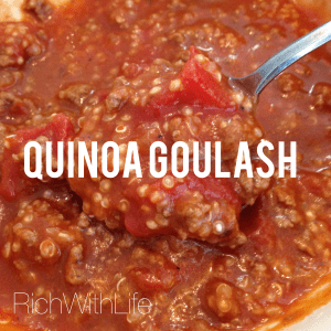 Quinoa Goulash - a healthy twist on a classic favorite. Gluten Free and Dairy Free