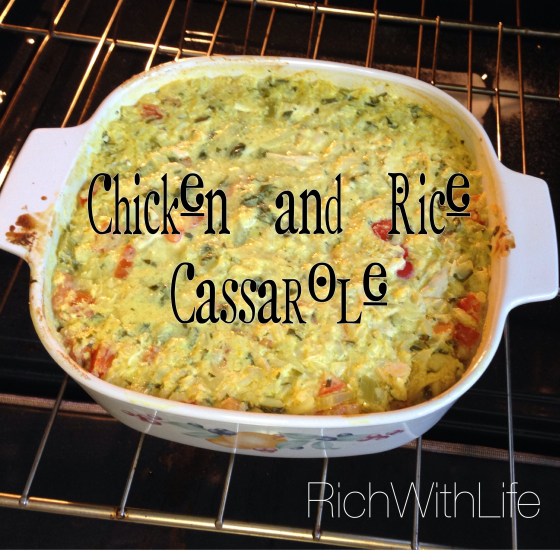Chicken and Rice Cassarole Gluten Free Dairy Free and yummy!